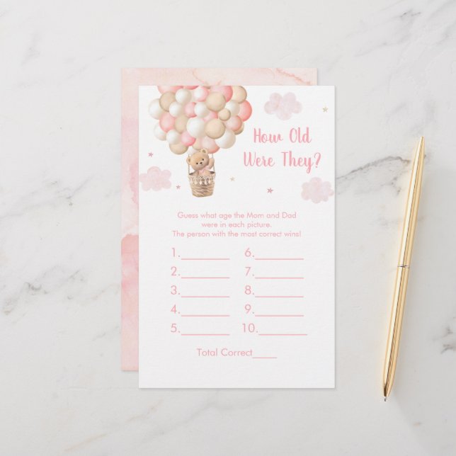 Teddy Bear Hot Air Balloon How Old Were They Game (正面/裏面インサイチュ)