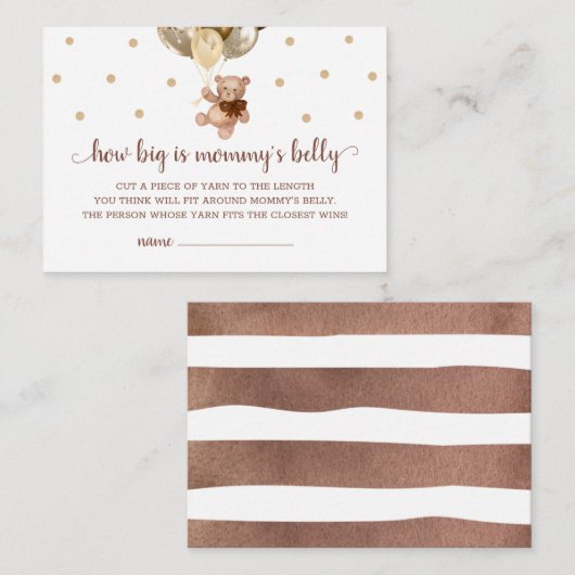 Teddy Bear How Big Is Mommy's Belly Game Card エンクロージャーカード (正面/裏面)