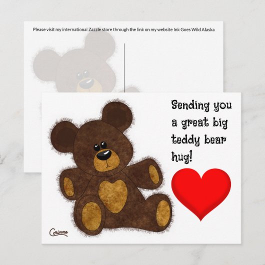 Teddy Bear Hug – はがき (正面/裏面)