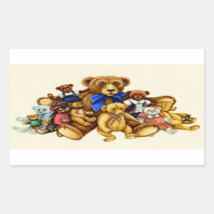 TEDDY BEAR HUGSステッカー長方形シート 長方形シール