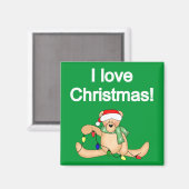 Teddy Bear I大好きクリスマスTシャツとギフト マグネット (正面/裏面)