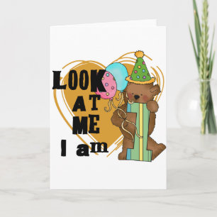 Teddy Bear I'm 1誕生日Tシャツ&ギフト カード