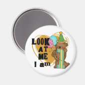 Teddy Bear I'm 1誕生日Tシャツ&ギフト マグネット (正面/裏面)