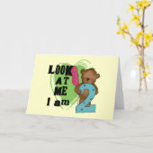Teddy Bear I'm 2誕生日Tシャツ&ギフト カード (黄色い花)