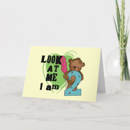 Teddy Bear I'm 2誕生日Tシャツ&ギフト カード (正面)
