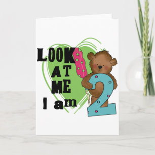 Teddy Bear I'm 2誕生日Tシャツ&ギフト カード