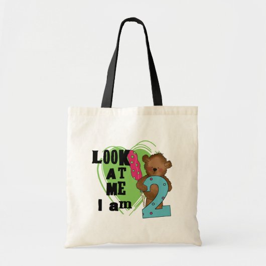 Teddy Bear I'm 2誕生日Tシャツ&ギフト トートバッグ (正面)