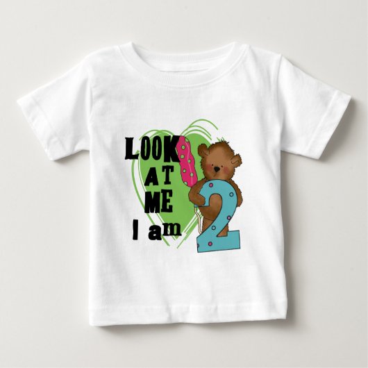 Teddy Bear I'm 2誕生日Tシャツ&ギフト ベビーTシャツ (正面)