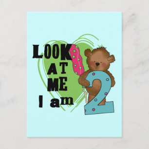 Teddy Bear I'm 2誕生日Tシャツ&ギフト ポストカード