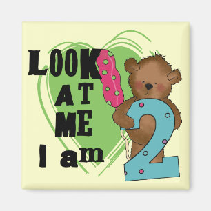 Teddy Bear I'm 2誕生日Tシャツ&ギフト マグネット