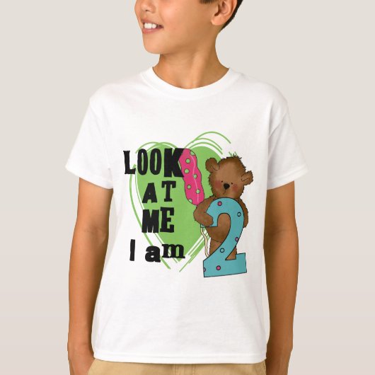Teddy Bear I'm 2誕生日Tシャツ&ギフト Tシャツ (正面)