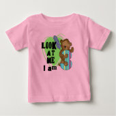 Teddy Bear I'm 3誕生日Tシャツとギフト ベビーTシャツ (正面)