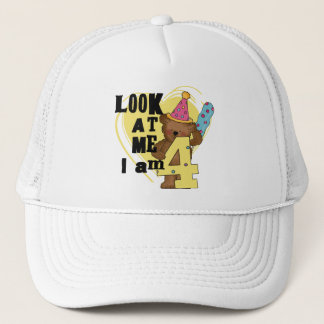 Teddy Bear I'm 4誕生日Tシャツ&ギフト キャップ