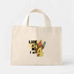 Teddy Bear I'm 4誕生日Tシャツ&ギフト ミニトートバッグ