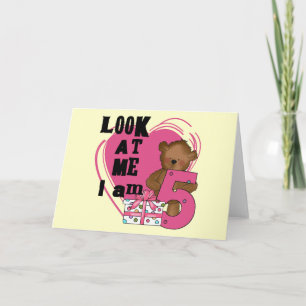 Teddy Bear I'm 5誕生日Tシャツとギフト カード