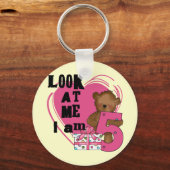 Teddy Bear I'm 5誕生日Tシャツとギフト キーホルダー (正面)