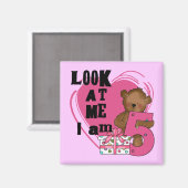 Teddy Bear I'm 5誕生日Tシャツとギフト マグネット (正面/裏面)