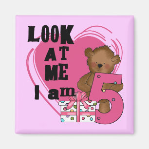 Teddy Bear I'm 5誕生日Tシャツとギフト マグネット