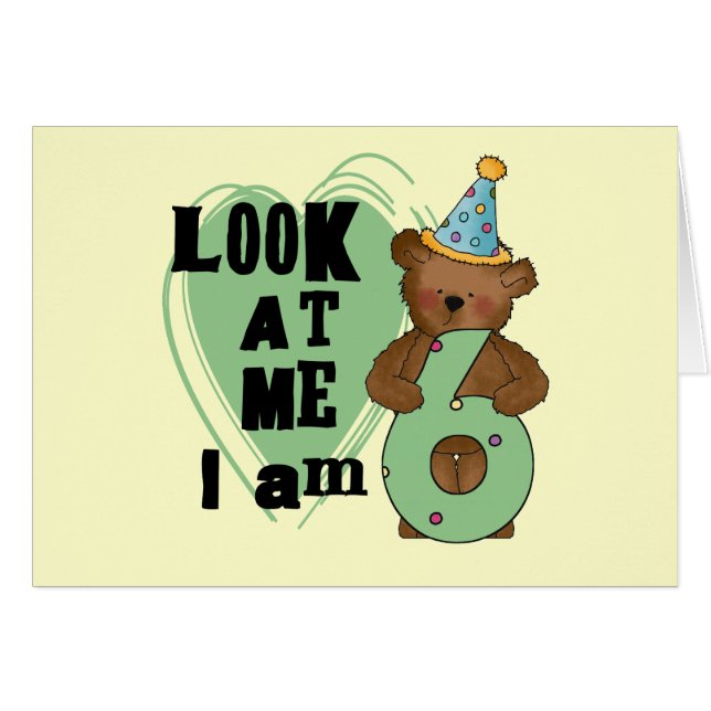 Teddy Bear I'm 6誕生日Tシャツ&ギフト (正面横)