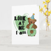 Teddy Bear I'm 6誕生日Tシャツ&ギフト カード (黄色い花)