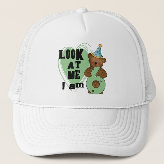 Teddy Bear I'm 6誕生日Tシャツ&ギフト キャップ (正面)