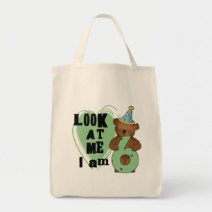 Teddy Bear I'm 6誕生日Tシャツ&ギフト トートバッグ