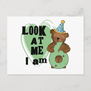 Teddy Bear I'm 6誕生日Tシャツ&ギフト ポストカード