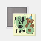 Teddy Bear I'm 6誕生日Tシャツ&ギフト マグネット (正面/裏面)