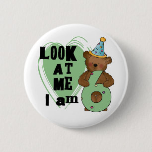 Teddy Bear I'm 6誕生日Tシャツ&ギフト 缶バッジ