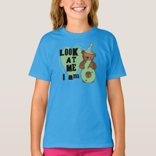 Teddy Bear I'm 6誕生日Tシャツ&ギフト Tシャツ (正面)