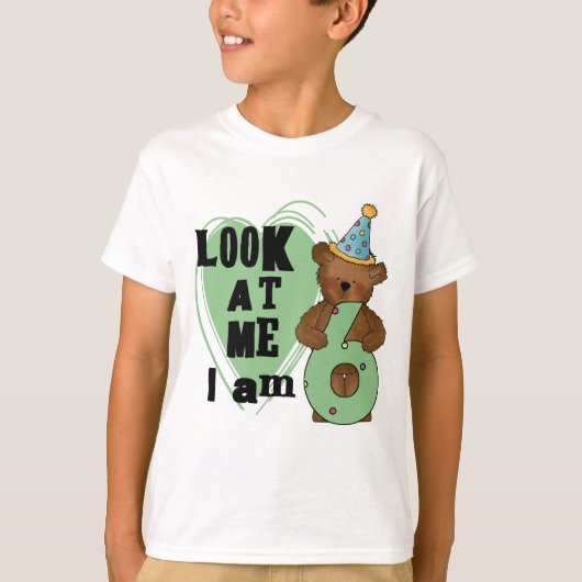 Teddy Bear I'm 6誕生日Tシャツ&ギフト Tシャツ (正面)