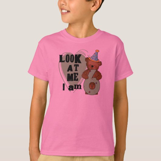 Teddy Bear I'm 6誕生日Tシャツ&ギフト Tシャツ (正面)