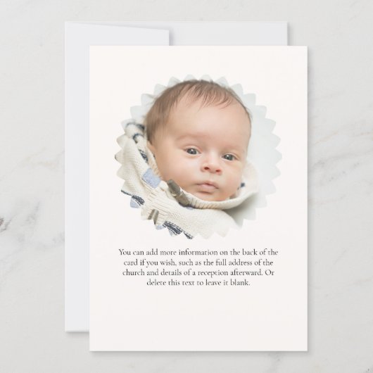 Teddy Bear "In Loving Memory" Child Memorial Card 招待状 (裏面)