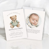 Teddy Bear "In Loving Memory" Child Memorial Card 招待状