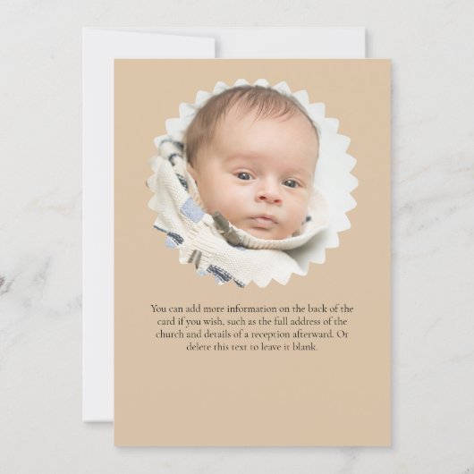 Teddy Bear "In Loving Memory" Infant Loss Memorial 招待状 (裏面)