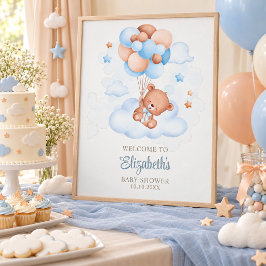 Teddy Bear in the Sky ベビーシャワー ポスター