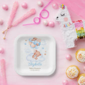 Teddy Bear in the Sky Baby Shower ペーパープレート (パーティー)