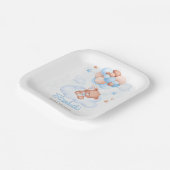 Teddy Bear in the Sky Baby Shower ペーパープレート (傾斜あり)