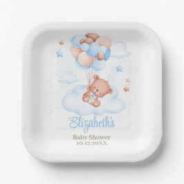 Teddy Bear in the Sky Baby Shower ペーパープレート