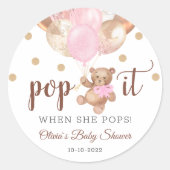 Teddy Bear It赤ポップ・アートのちゃんシャワーお願いギフト ラウンドシール (正面)