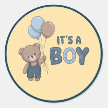 Teddy Bear "Its A Boy"ステッカー