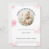 Teddy Bear Lacrosse Baby Shower Girl Invitation  シーズンカード (正面)