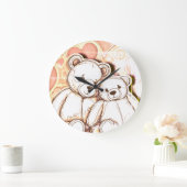 Teddy Bear Love ラージ壁時計 (ホーム)