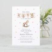 Teddy Bear Love Baby Shower Invitation 招待状 (スタンド正面)
