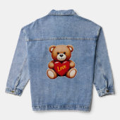 Teddy Bear "Love" Women’s Denim Jacket デニムジャケット (裏面)