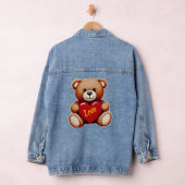 Teddy Bear "Love" Women’s Denim Jacket デニムジャケット (ハンガー)