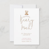 Teddy Bear Minimalist Baby Shower Thank You Card サンキューカード (正面)