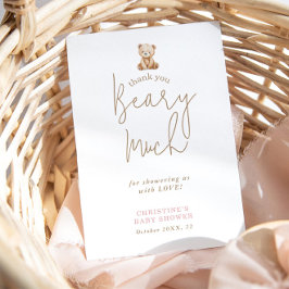 Teddy Bear Minimalist Baby Shower Thank You Card サンキューカード