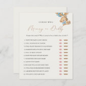 Teddy Bear MommyまたはDaddy Baby Showerゲーム (正面/裏面)