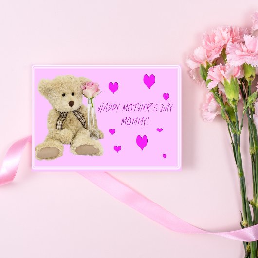 Teddy Bear Mommy Happy Mother's Day Greeting Card カード